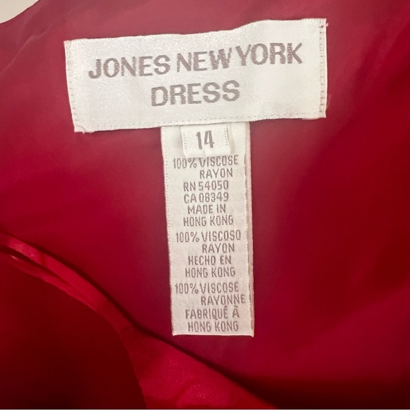Jones New York Red Floral Slip Dress Size‎ 14 – Viscose Vintage Made in HK - Picture 10 of 10
